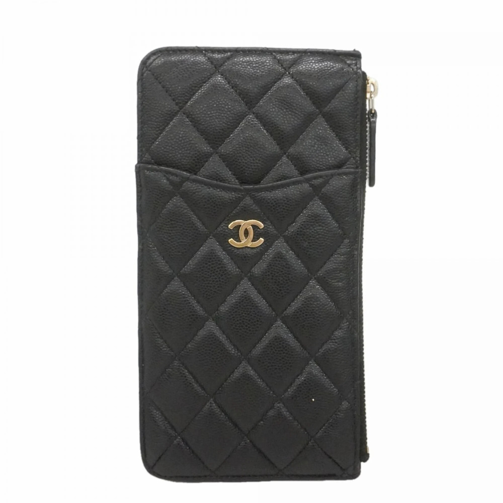 CHANEL Black Caviar Leather Wallet